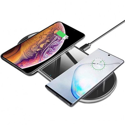 Wireless Charger 2 in 1 Glass Wireless Charging Pad Dual 15W Fast Charger Compatible with Samsung Galaxy Note10 Plus/Note10/S10