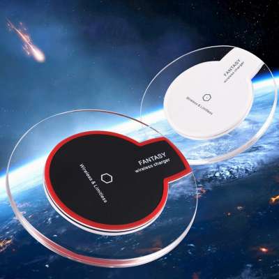 Wireless Charger Fantasy Qi Crystal UFO Shape Charging Pad with LED Light for iphone for Samsung Wireless Charger Station